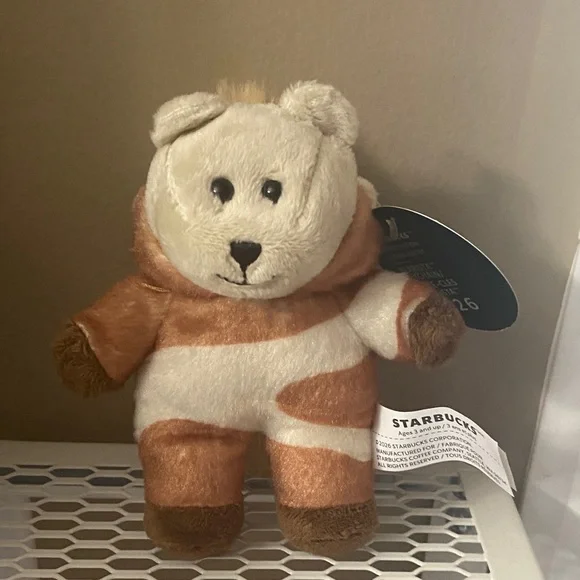 BNWT Starbucks Plush Bear in Brown and Cream Outfit Key Chain Year of the Horse - Picture 3 of 4